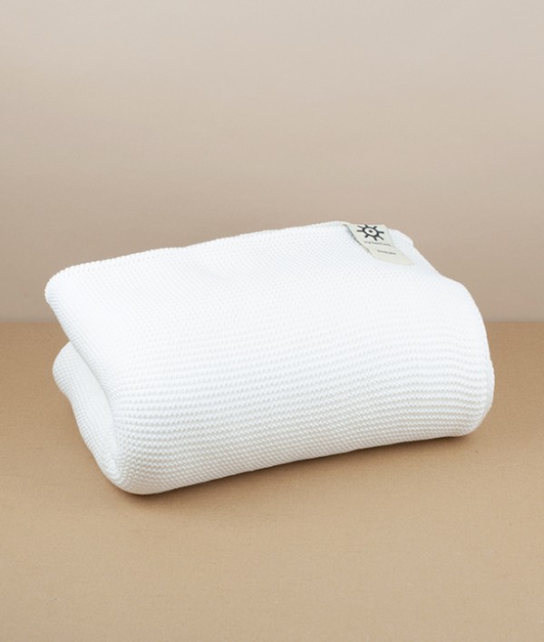 Knitted Organic Cotton Bath Towel, White