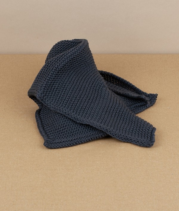 Knitted Organic Cotton Wash-Cloth, Graphite