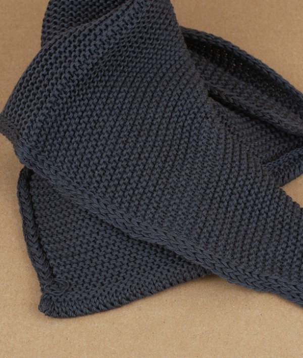 Knitted Organic Cotton Wash-Cloth, Graphite