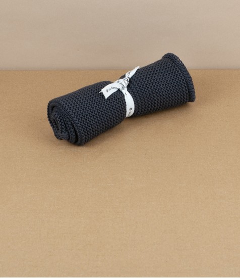Knitted Organic Cotton Wash-Cloth, Graphite