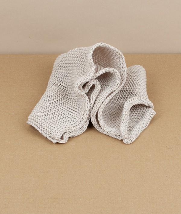 Knitted Organic Cotton Wash-Cloth, Natural