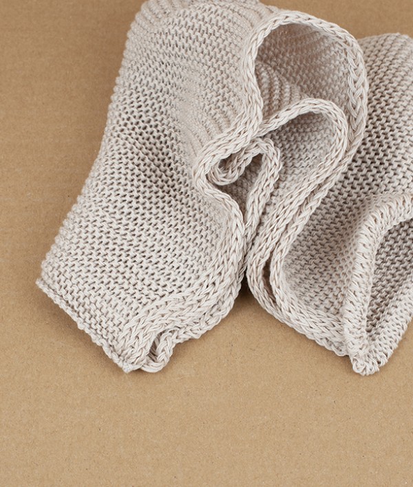 Knitted Organic Cotton Wash-Cloth, Natural
