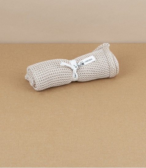 Knitted Organic Cotton Wash-Cloth, Natural