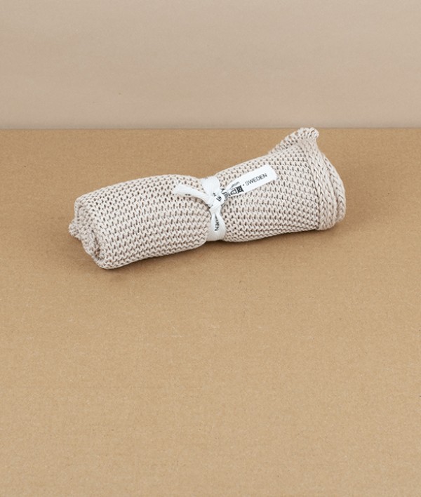 Knitted Organic Cotton Wash-Cloth, Natural