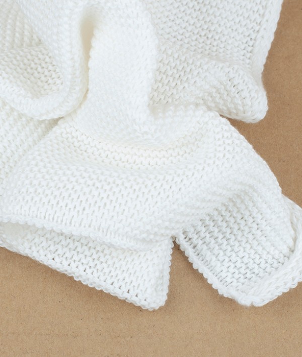 Knitted Organic Cotton Wash-Cloth, White