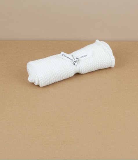 Knitted Organic Cotton Wash-Cloth, White