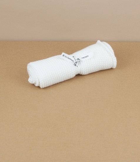 Knitted Organic Cotton Wash-Cloth, White