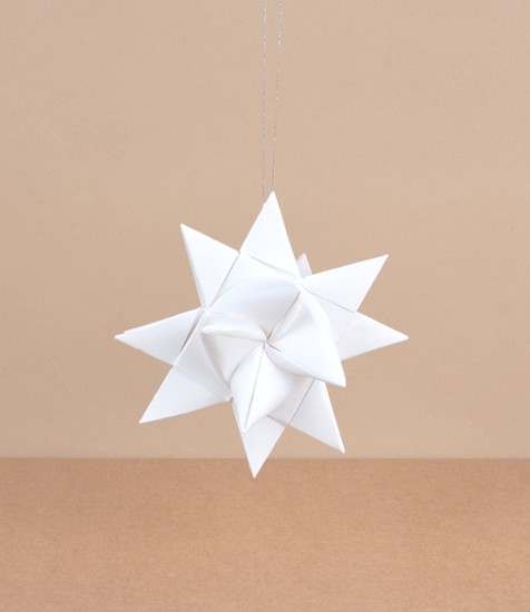 Swedish Folded Paper Star, Snow