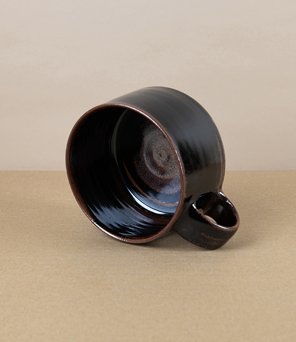 Symy Ong Hand-Thrown Wide Mug, Tenmoku