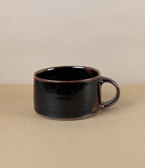 Symy Ong Hand-Thrown Wide Mug, Tenmoku