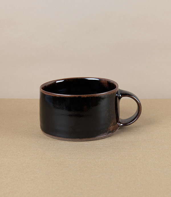 Symy Ong Hand-Thrown Wide Mug, Tenmoku