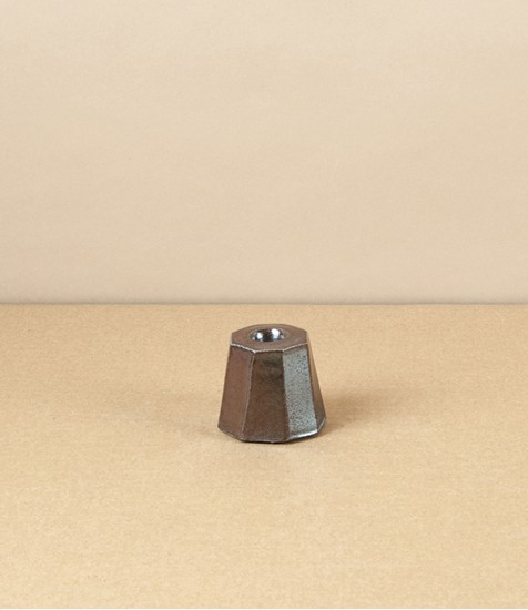 Hand-Thrown Faceted Candle Holder, Salt Glaze, Small