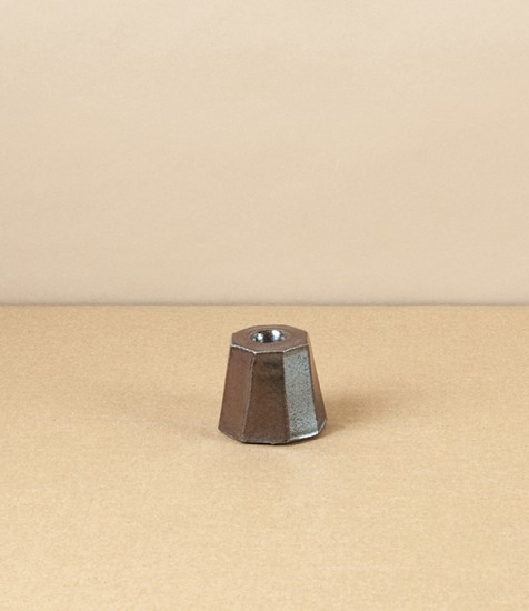 Hand-Thrown Faceted Candle Holder, Salt Glaze, Small