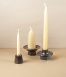 Hand-Thrown Faceted Candle Holder, Salt Glaze, Small