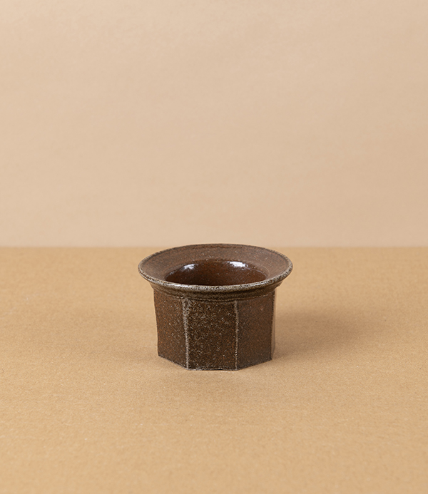 Hand-Thrown Faceted Candle Holder, Salt Glaze, Tea Light & Votive