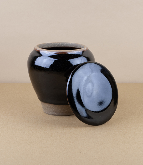 Symy Ong Hand-Thrown Lidded Jar, Tenmoku
