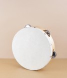 Birch ply and natural hide tambourine, 8"
