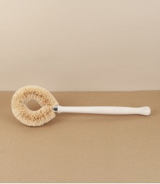 Tawashi style skillet brush, light coconut fibre