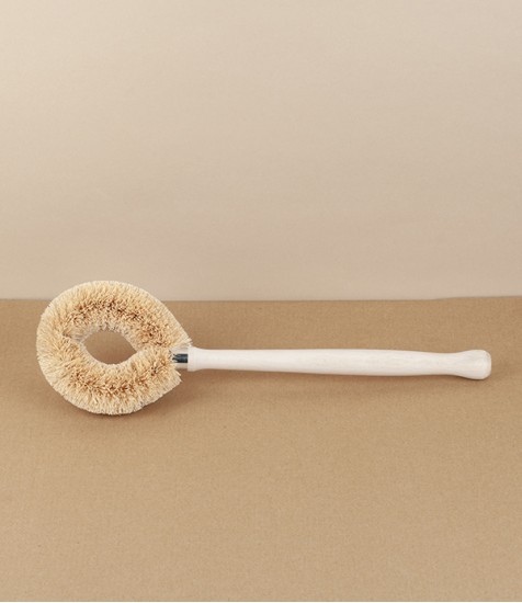 Tawashi style skillet brush, light coconut fibre