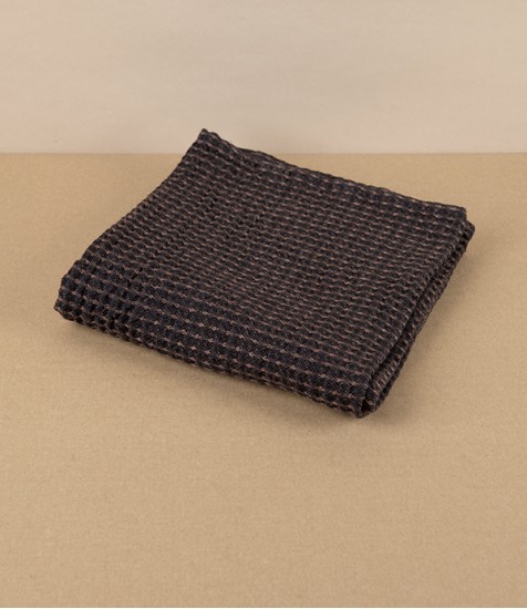 Finnish Linen & Tencel Kitchen Towel, Black & Brown