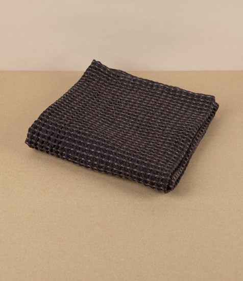 Finnish Linen & Tencel Kitchen Towel, Black & Brown