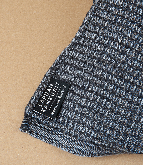 Finnish Linen & Tencel Kitchen Towel, Black & Grey