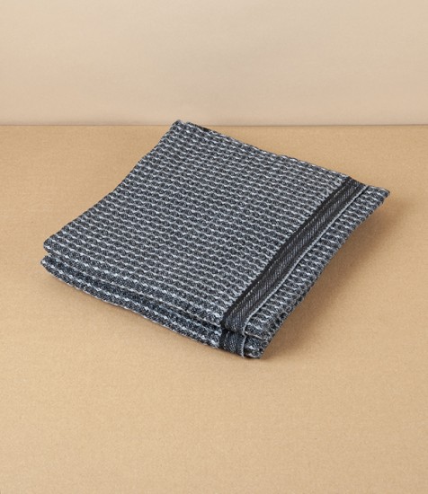 Finnish Linen & Tencel Kitchen Towel, Black & Grey