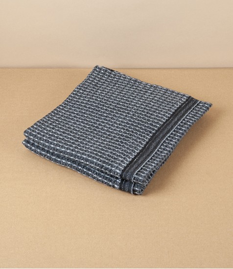 Finnish Linen & Tencel Kitchen Towel, Black & Grey