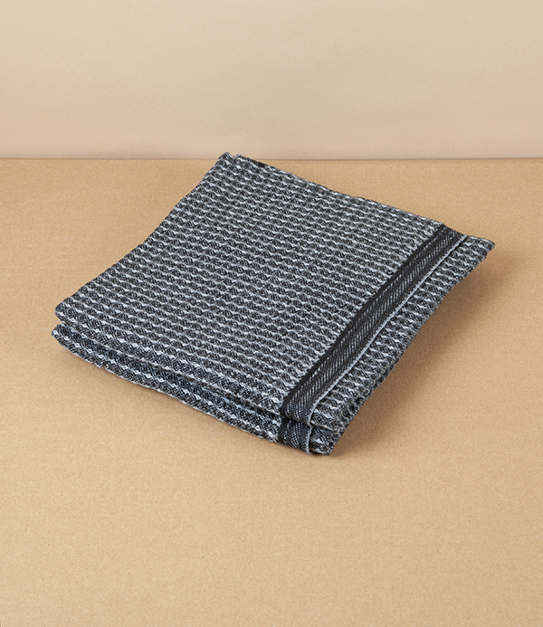 Finnish Linen & Tencel Kitchen Towel, Black & Grey