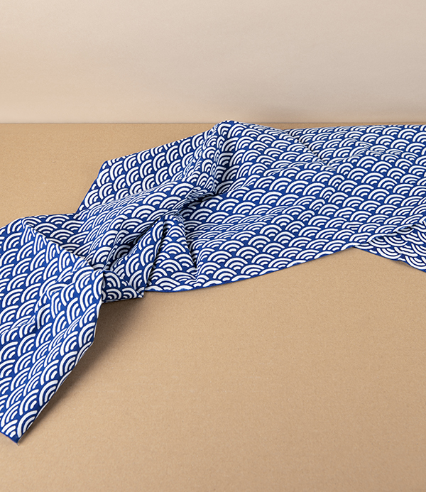 Japanese Tenugui Wrap, Seigaiha or Waves Komon