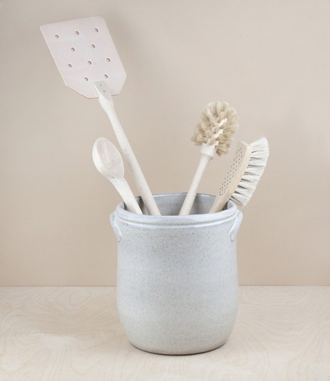 Portuguese utensil pot, white, medium