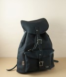 Threadline Heavy Canvas & Leather Rucksack, Black