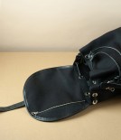 Threadline Heavy Canvas & Leather Rucksack, Black