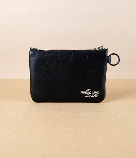 Threadline Japanese Soft Leather Zippered Pouch