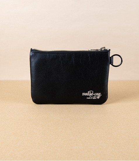 Threadline Japanese Soft Leather Zippered Pouch