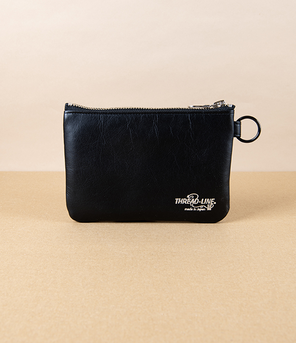 Threadline Japanese Soft Leather Zippered Pouch
