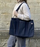 Threadline Heavy Canvas Tool Bag with Shoulder Strap, Navy