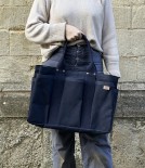 Threadline Heavy Canvas Tool Bag with Shoulder Strap, Navy