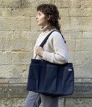 Threadline Heavy Canvas Tool Bag with Shoulder Strap, Navy