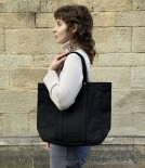 Threadline Cotton Square Tote Bag, Black