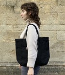 Threadline Cotton Square Tote Bag, Black