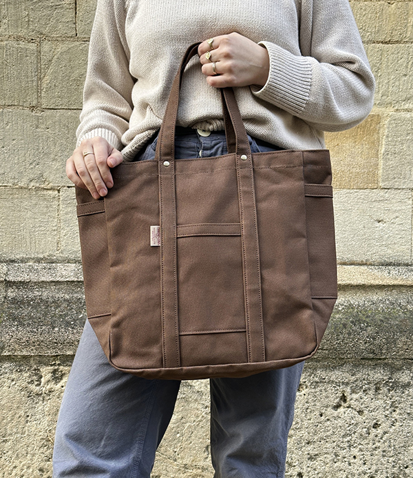 Threadline Cotton Square Tote Bag, Brown