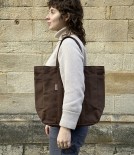 Threadline Cotton Square Tote Bag, Brown