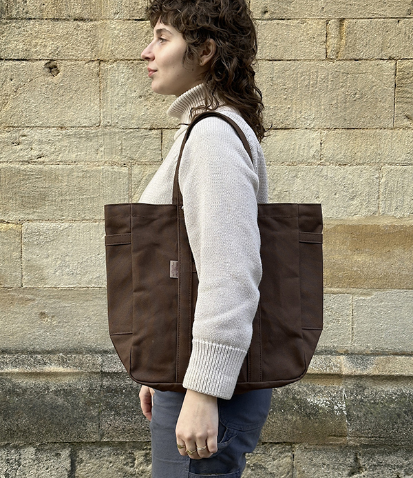 Threadline Cotton Square Tote Bag, Brown