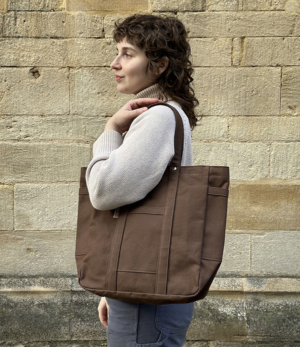Threadline Cotton Square Tote Bag, Brown
