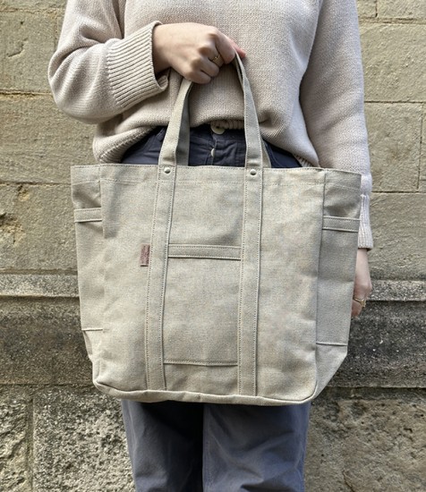 Threadline Linen Tote Bag, Natural Linen