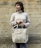 Threadline Linen Tote Bag, Natural Linen