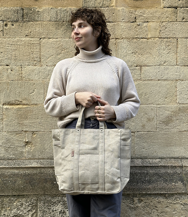 Threadline Linen Tote Bag, Natural Linen
