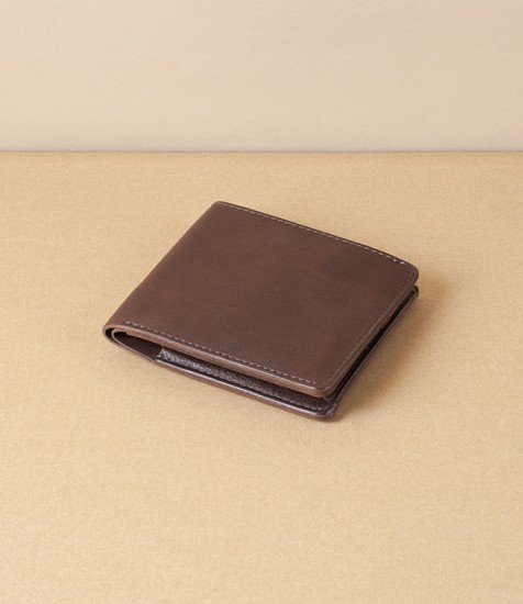 Threadline Washed Leather Folded Wallet