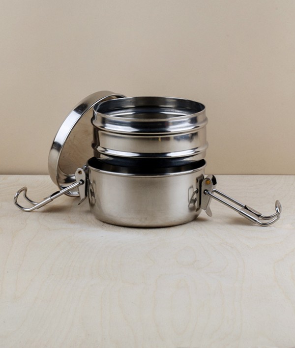 Indian Tiffin or Lunch Pot with Handle, Small